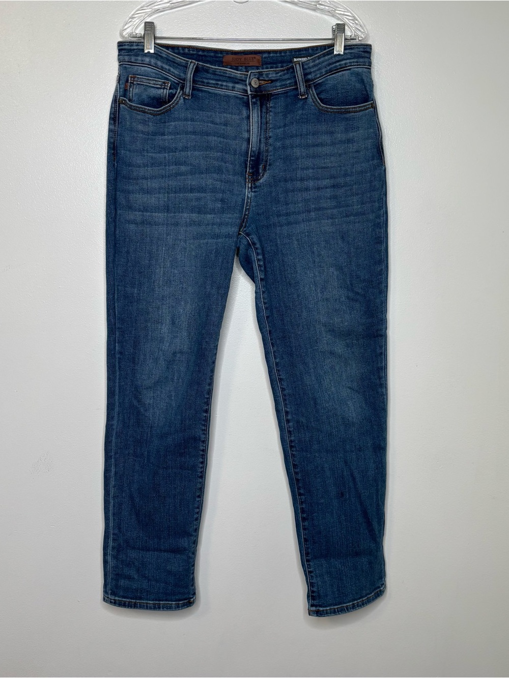Judy Blue Mid Rise Classic Cuffed Boyfriend Denim Jeans 82685 - Picture 4 of 8
